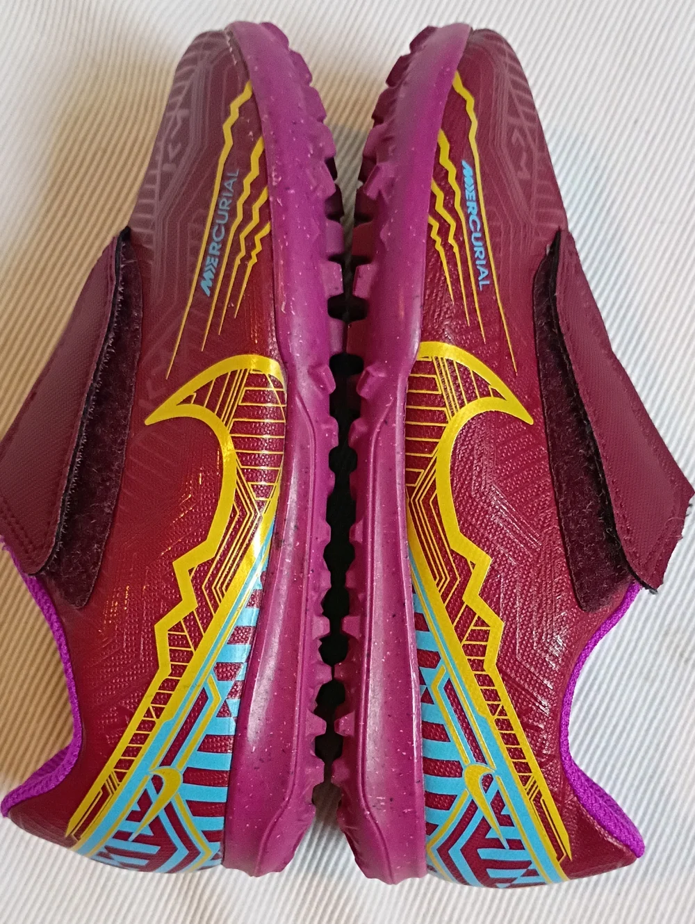 Nike Mercurial Kids Toddler Athletic Sneaker In Maroon And Gold